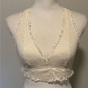 Victorias Secret PINK white lace racerback bralette size M
